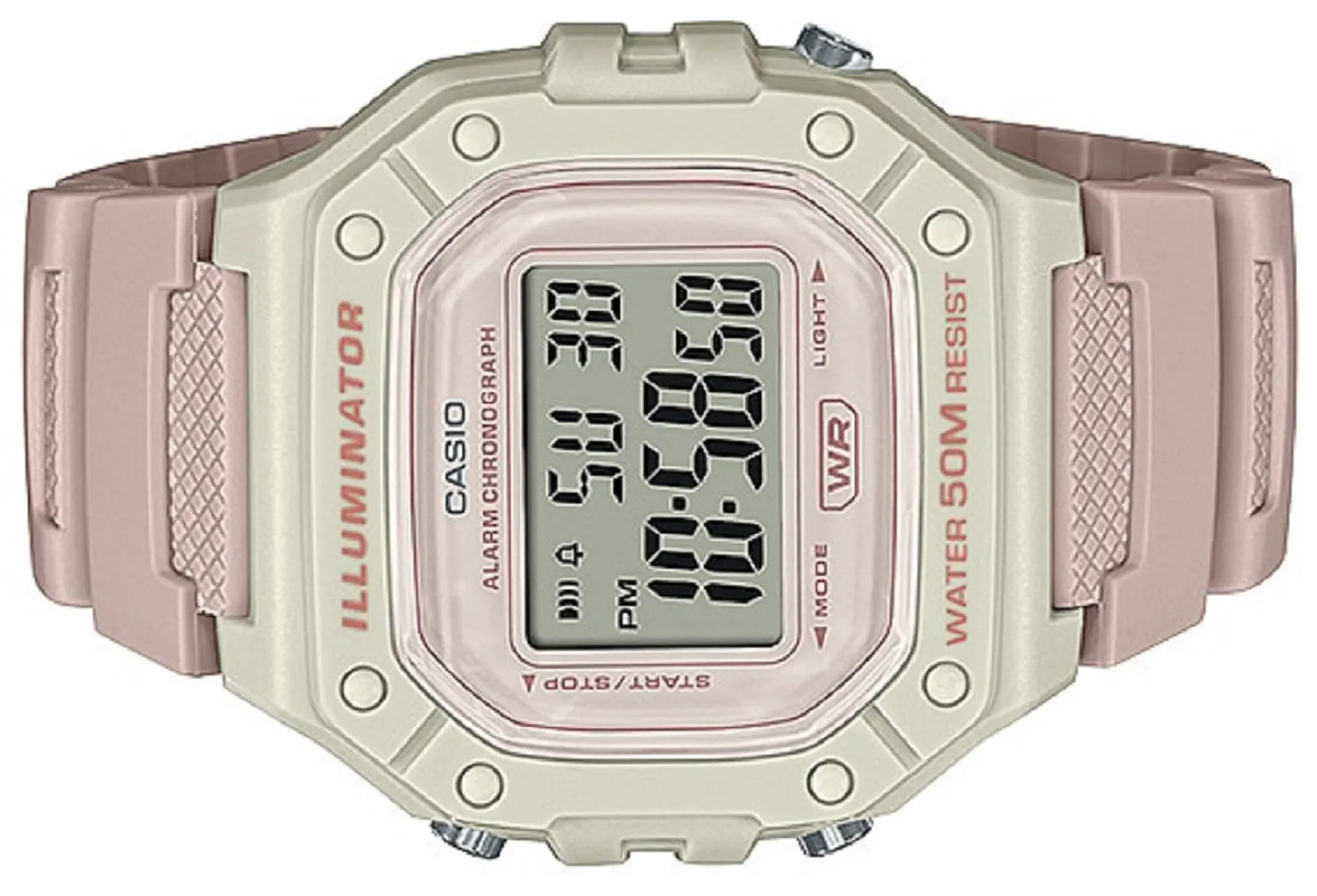 Casio W-218HC-4A2 Light Pink Resin Watch