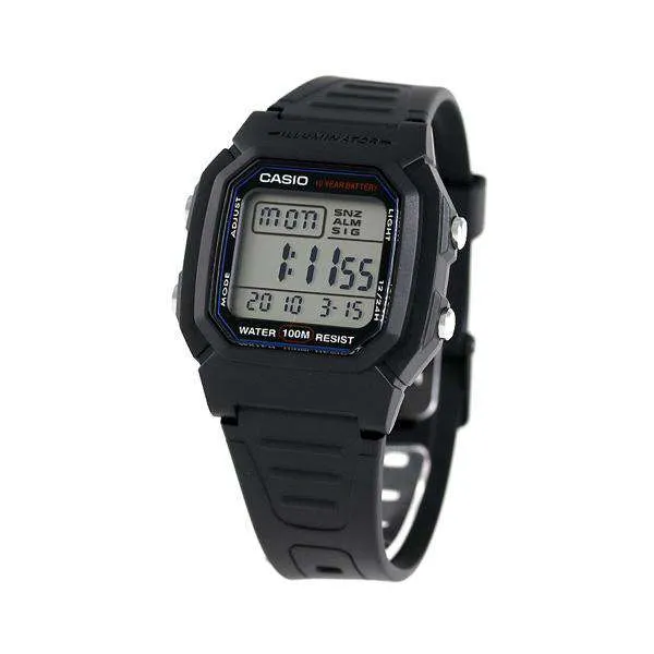 Casio W-800H-1AVDF Black Resin Strap Watch for Men