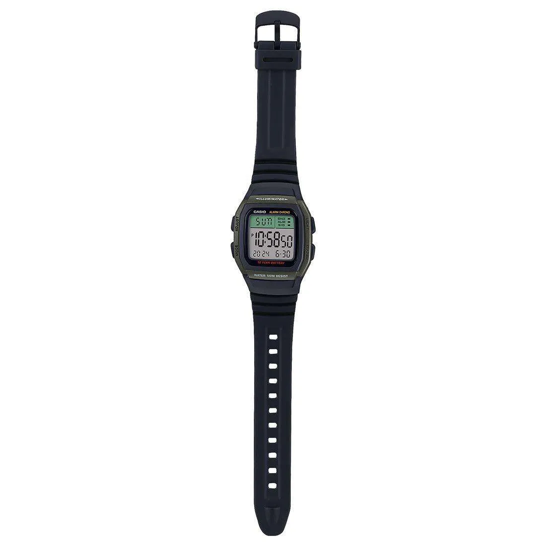 Casio W-96H-3AVDF Black Resin Watch for Men and Women