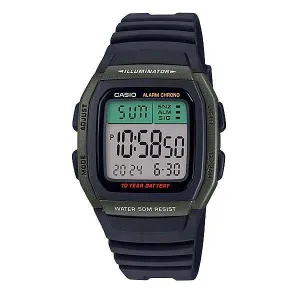 Casio W-96H-3AVDF Black Resin Watch for Men and Women