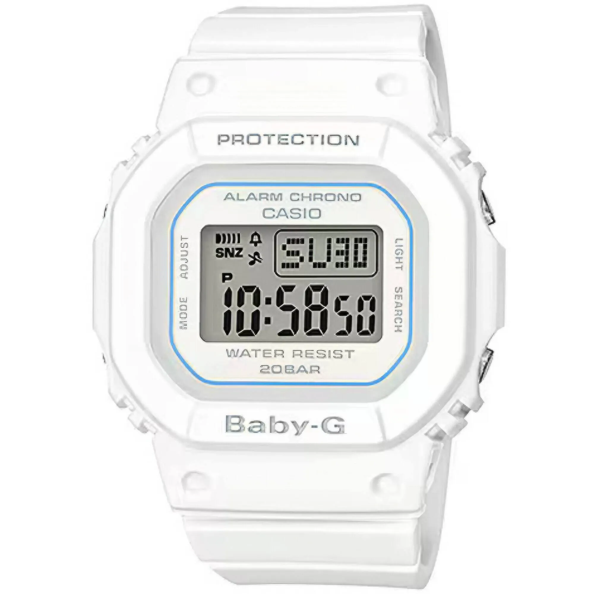 Casio Women's Watch - Baby-G World Time Grey Digi Dial White Resin Strap | BGD560-7