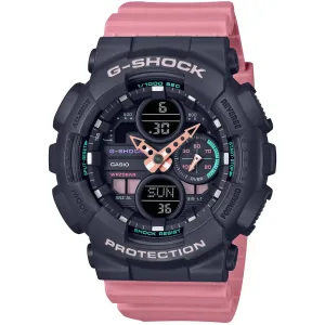 Casio Women's Watch - G-Shock Black and Pink Analog-Digital Dial Strap | GMAS140-4A