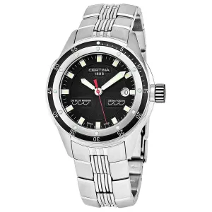 Certina Men's Quartz Watch - DS Blue Ribbon Black Dial Bracelet | C007.410.11.051.00