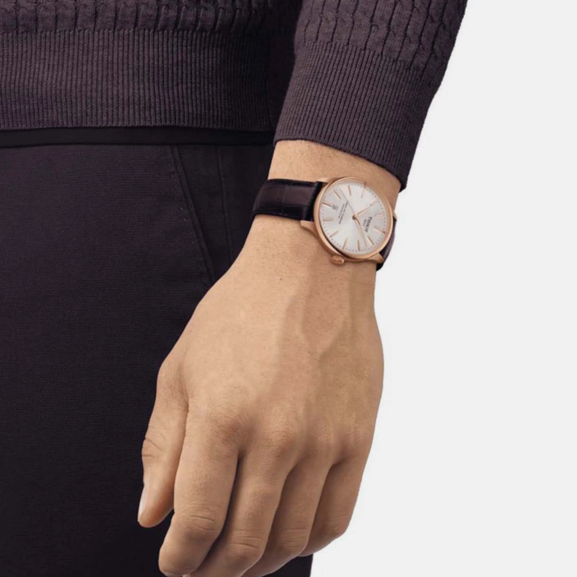 Chemin Des Tourelles Men Automatic Leather Watch T1398073603100