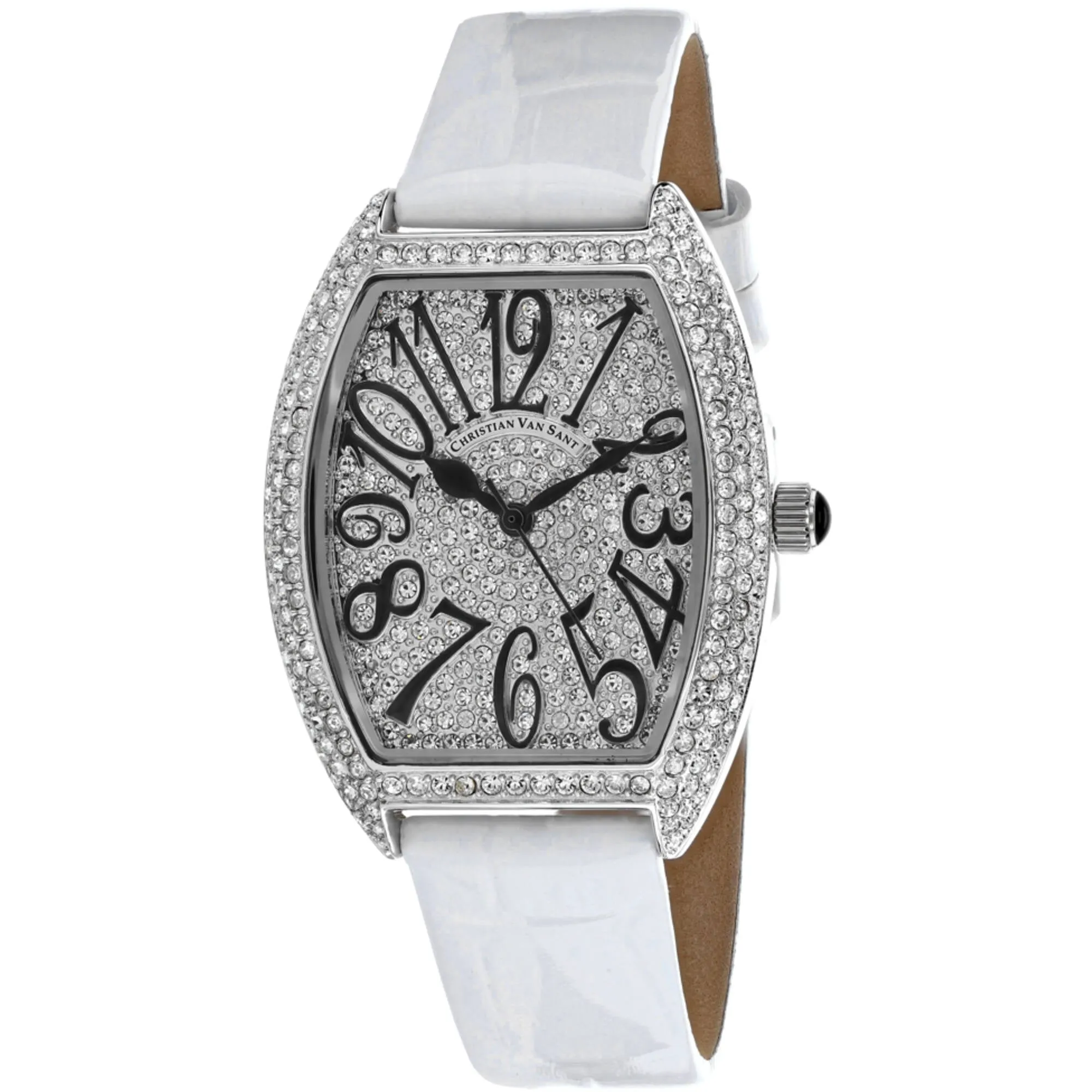 Christian Van Sant Women's Watch - Elegant Quartz White Dial Leather Strap | CV4821W