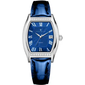 Christian Van Sant Women's Watch - Gemma Quartz Blue Dial Leather Strap | CV2441