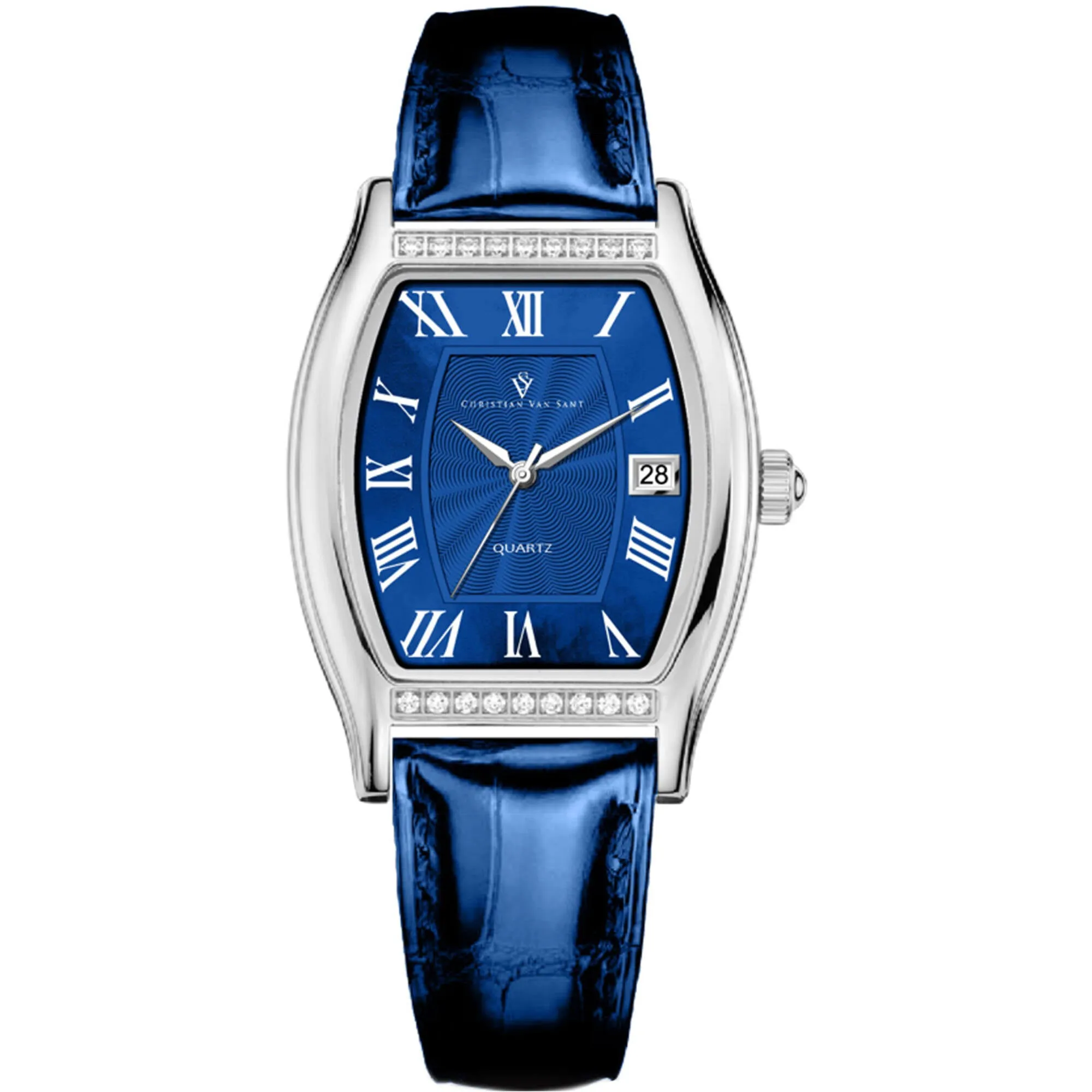 Christian Van Sant Women's Watch - Gemma Quartz Blue Dial Leather Strap | CV2441