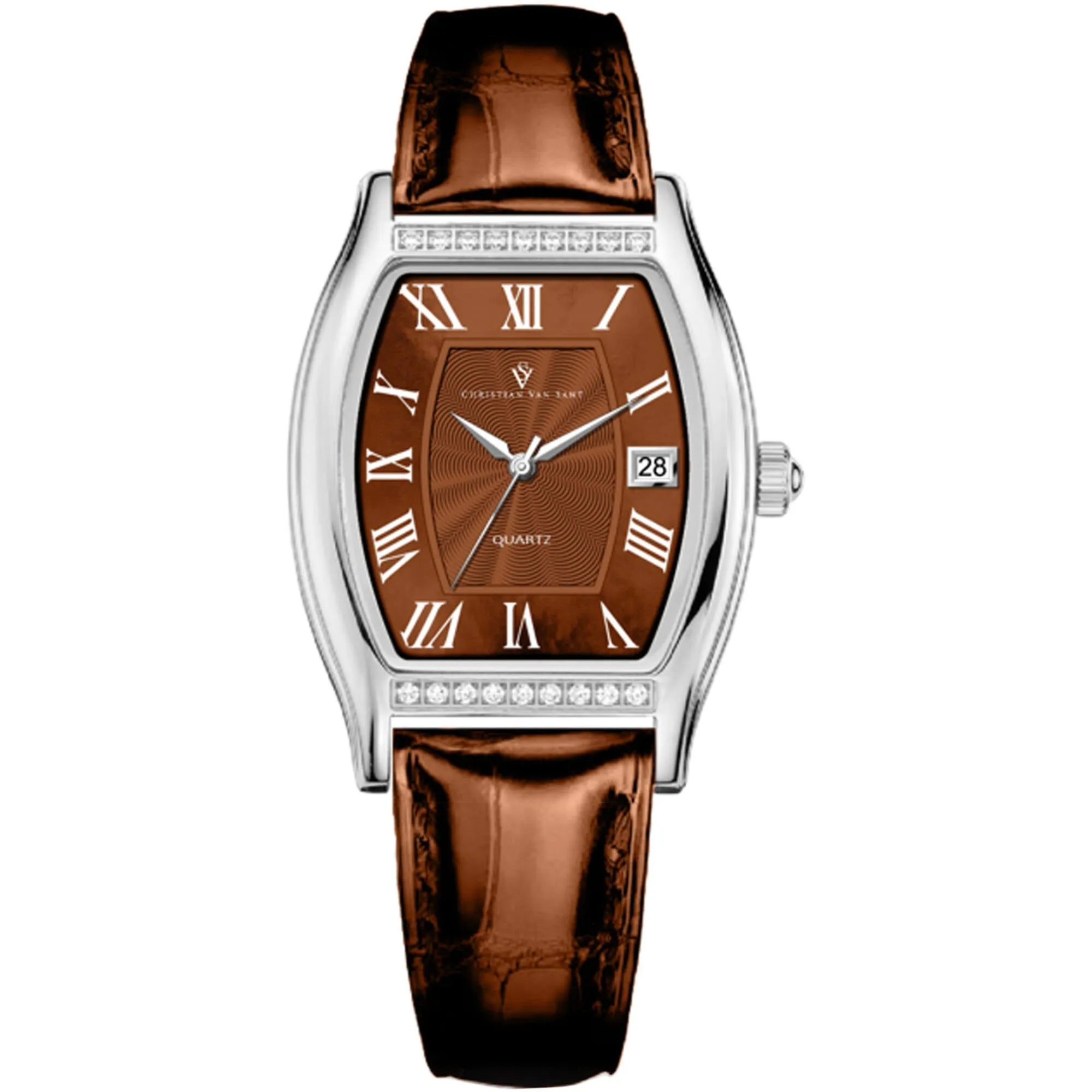 Christian Van Sant Women's Watch - Gemma Quartz Brown Dial Leather Strap | CV2444