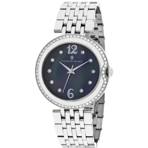 Christian Van Sant Women's Watch - Jasmine Black Mop Dial Silver Bracelet | CV1611