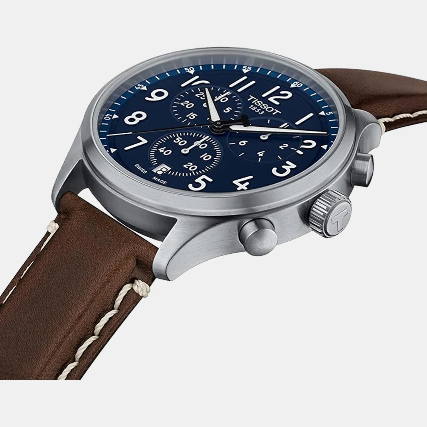 Chrono Xl Men's Blue Chronograph Leather Watch T1166171604200