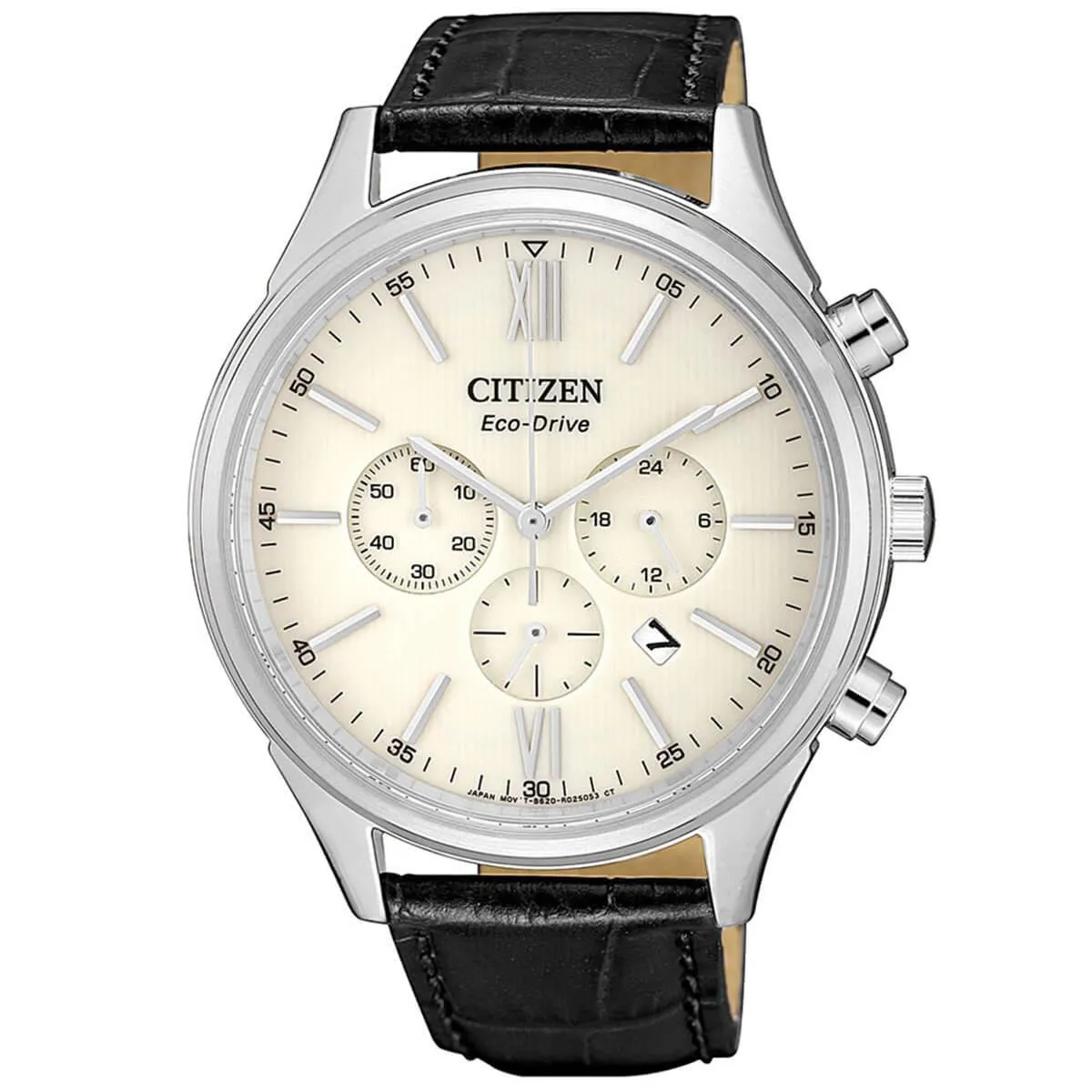 Citizen CA4410-17A Men's Eco-Drive Chrono Cream Dial Strap Watch