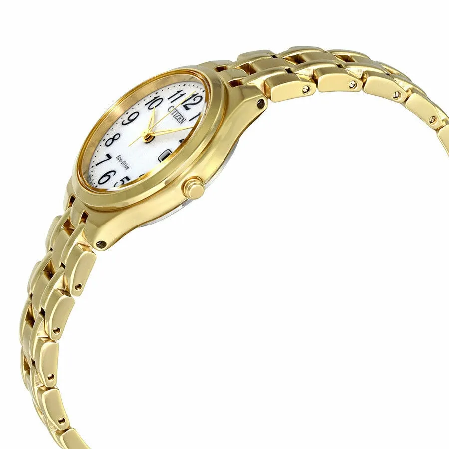 Citizen Corso White Dial Gold Tone Womens Watch EW2482-53A