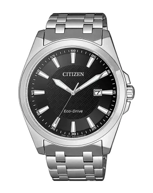 Citizen Eco-Drive Black Dial Stainless Steel Watch BM7108-81E