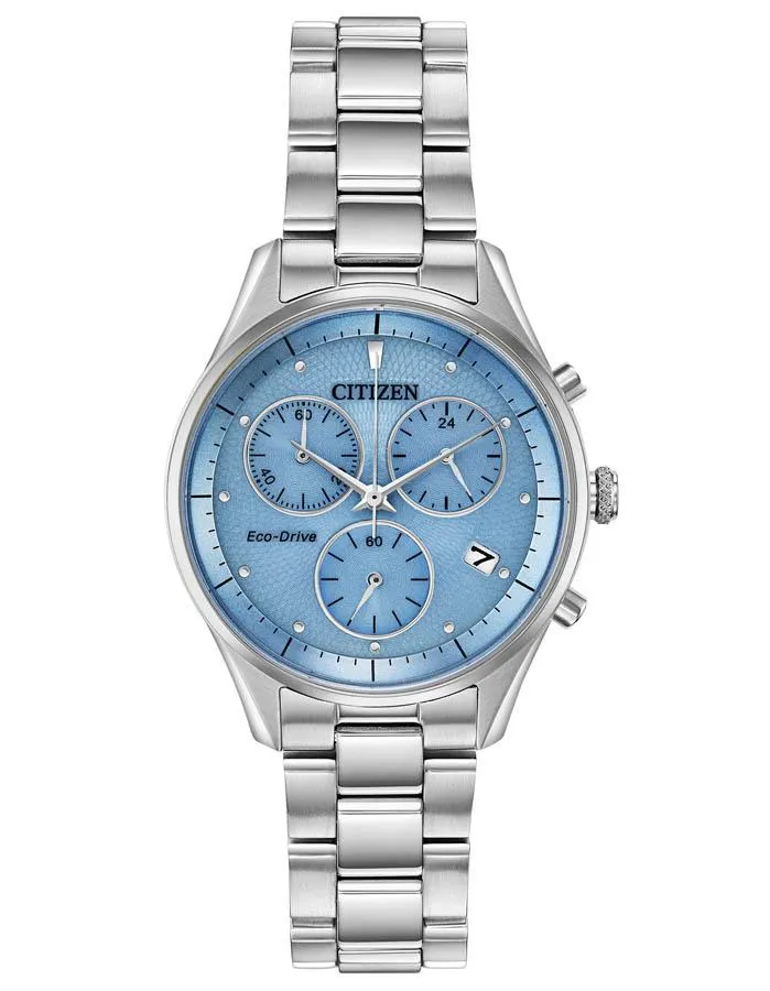 Citizen Eco-Drive Chandler - Stainless Steel - Chronograph - Blue Dial -Bracelet