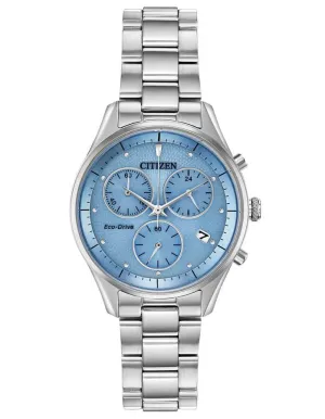Citizen Eco-Drive Chandler - Stainless Steel - Chronograph - Blue Dial -Bracelet