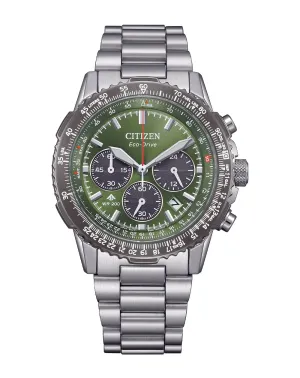 Citizen Eco-Drive Promaster Navihawk Green Dial Stainless Steel Watch CA4664-60W