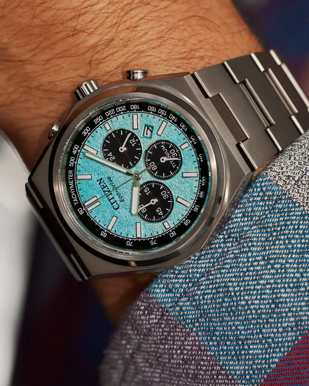 Citizen Eco-Drive Zenshin Chrono Blue Dial Stainless Steel Watch CA4610-85M