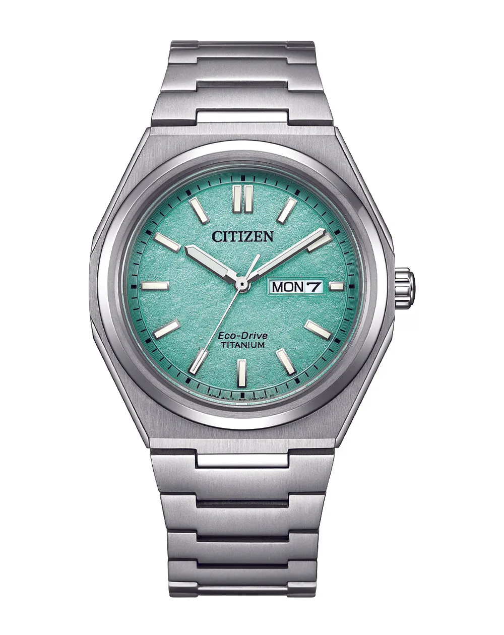 Citizen Eco-Drive Zenshin Three-hand Green Dial Stainless Steel Watch AW0130-85M