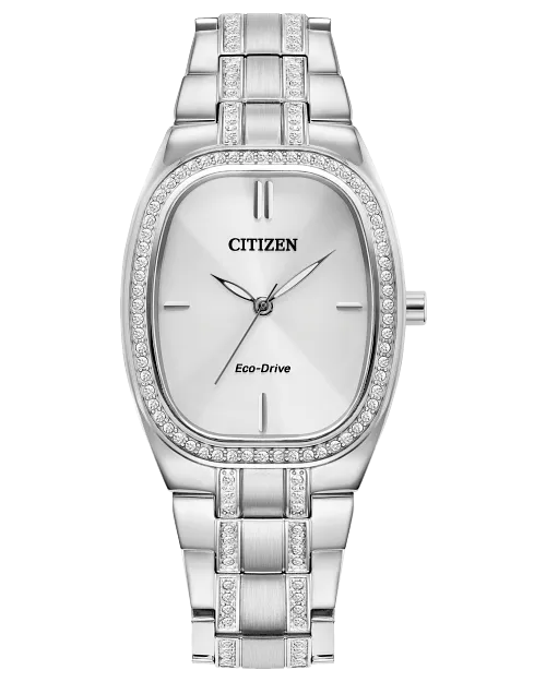 CITIZEN Ladies Eco-Drive Crystal Dress/Classic EM1080-55A