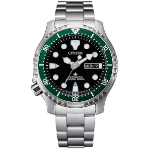 Citizen Men's Automatic Watch - Promaster Black Dial Silver Bracelet | NY0084-89E