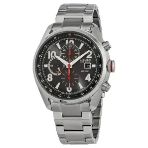 Citizen Men's Chronograph Watch - Chandler Black Dial Steel Bracelet | CA0368-56E