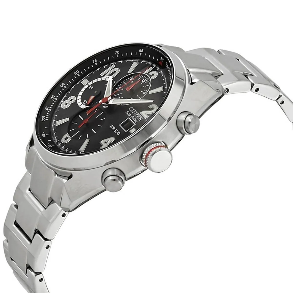 Citizen Men's Chronograph Watch - Chandler Black Dial Steel Bracelet | CA0368-56E