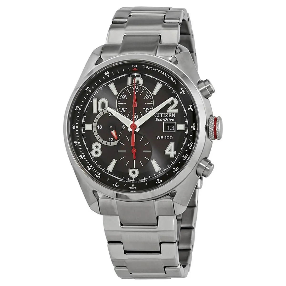 Citizen Men's Chronograph Watch - Chandler Black Dial Steel Bracelet | CA0368-56E