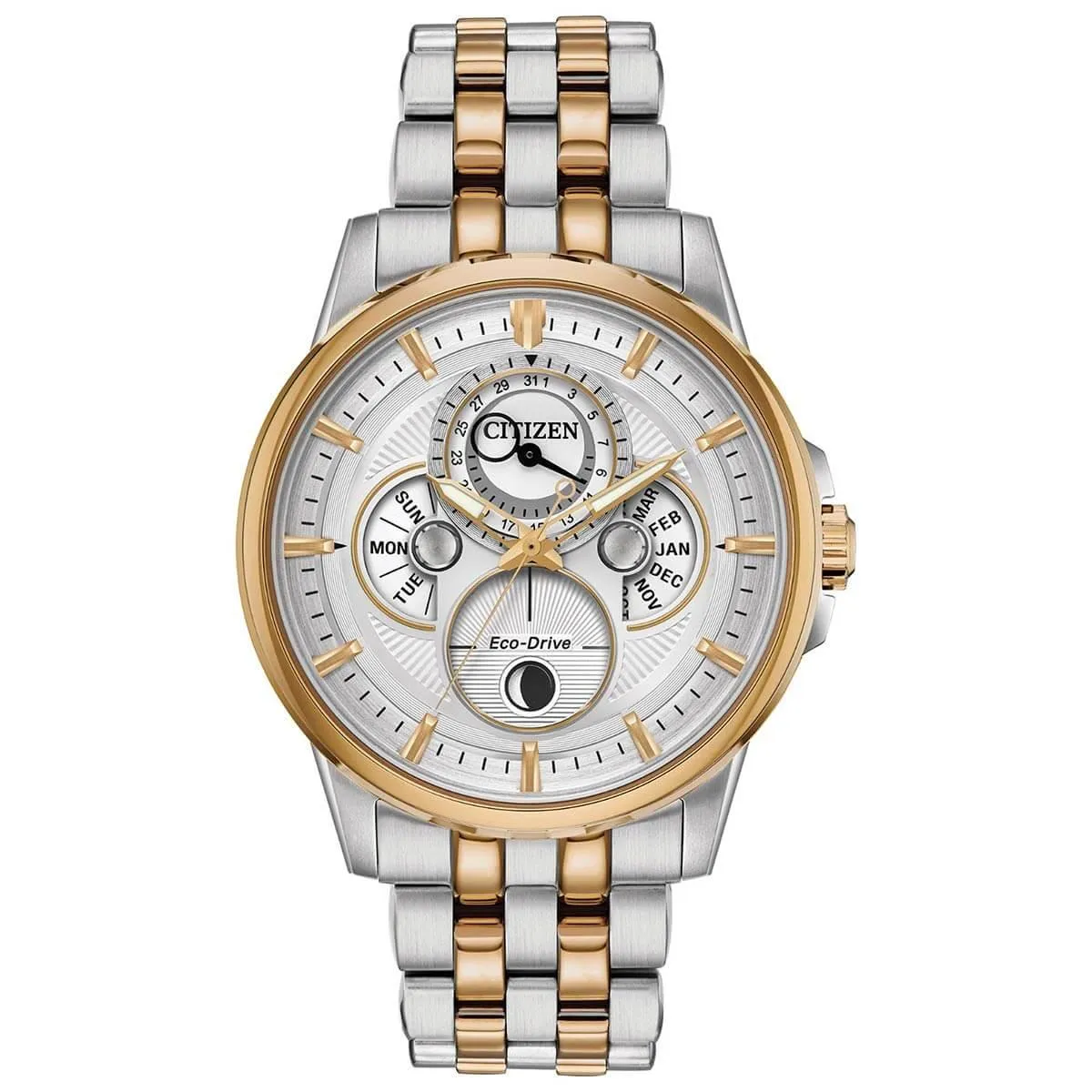 Citizen Men's Eco Drive Watch - Calendrier Moon Phase Two Tone Bracelet | BU0056-57A