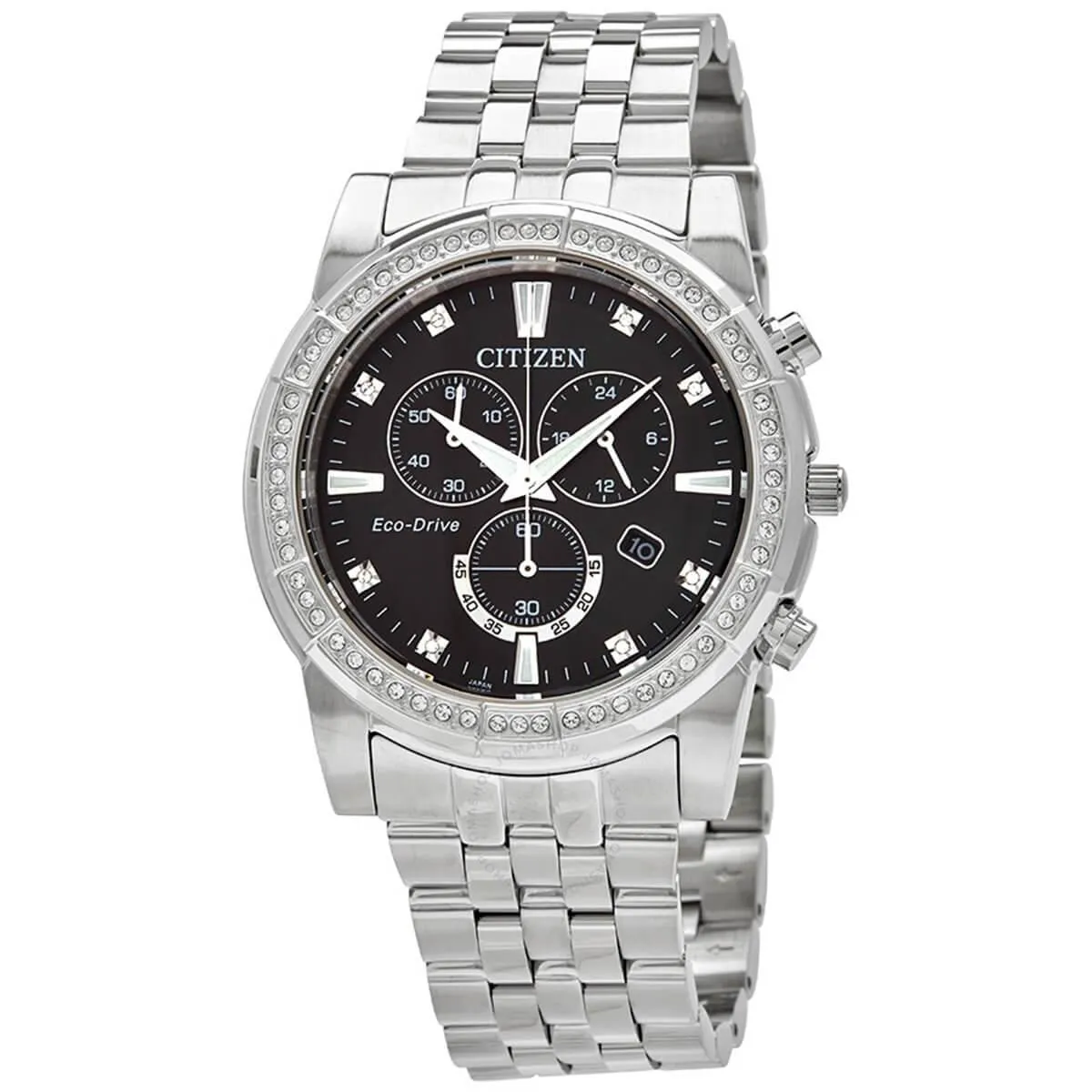 Citizen Men's Eco Drive Watch - Corso Black and Silver Tone Dial Bracelet | AT2450-58E