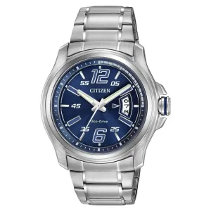 Citizen Men's Eco Drive Watch - Drive Blue Dial Stainless Steel Bracelet | AW1350-83M
