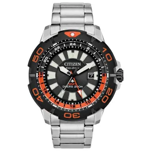 Citizen Men's Eco-Drive Watch - Promaster GMT Black and Orange Bezel | BJ7129-56E