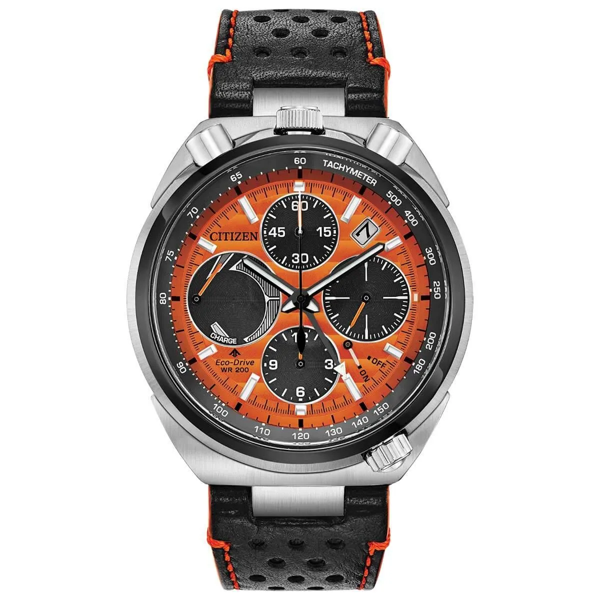 Citizen Men's Eco Drive Watch - Promaster TCR Black & Orange Strap | AV0078-04X
