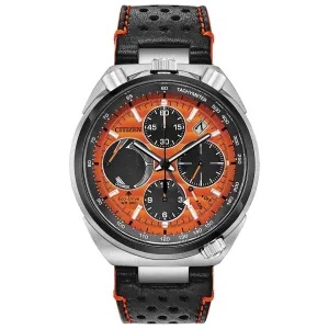 Citizen Men's Eco Drive Watch - Promaster TCR Black & Orange Strap | AV0078-04X