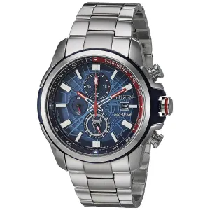 Citizen Men's Eco Drive Watch - Spider-Man Blue Dial Silver Tone Bracelet | CA0429-53W