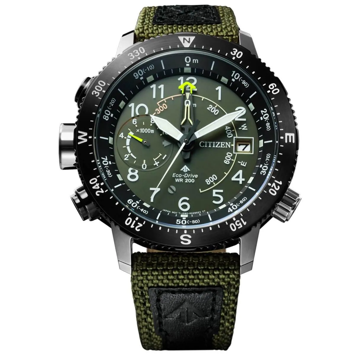 Citizen Men's Left Hand Watch - Promaster Chrono Green and Black Strap | BN4048-14X