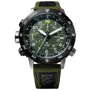 Citizen Men's Left Hand Watch - Promaster Chrono Green and Black Strap | BN4048-14X
