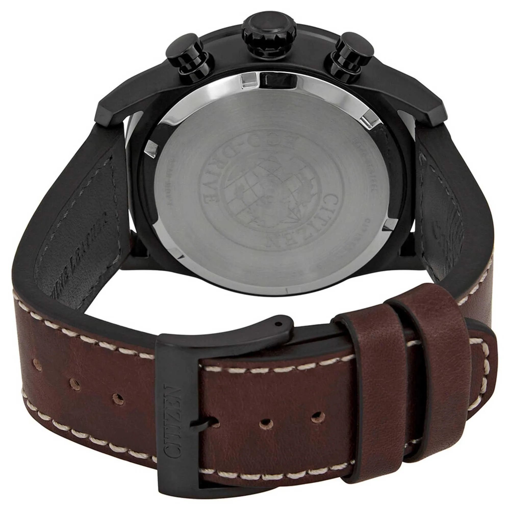 Citizen Men's Watch - Chronograph Power Reserve Brown Leather Strap | CA4218-14E