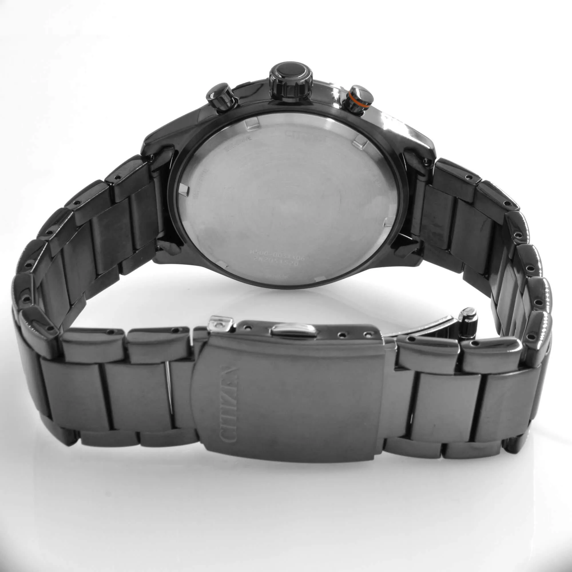 Citizen Men's Watch - Eco-Drive Black and Green Dial Steel Chronograph | AT2527-80X