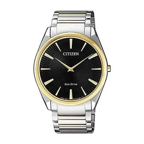 Citizen Men's Watch - Eco Drive Black Dial Two Tone Steel Bracelet | AR3078-88E