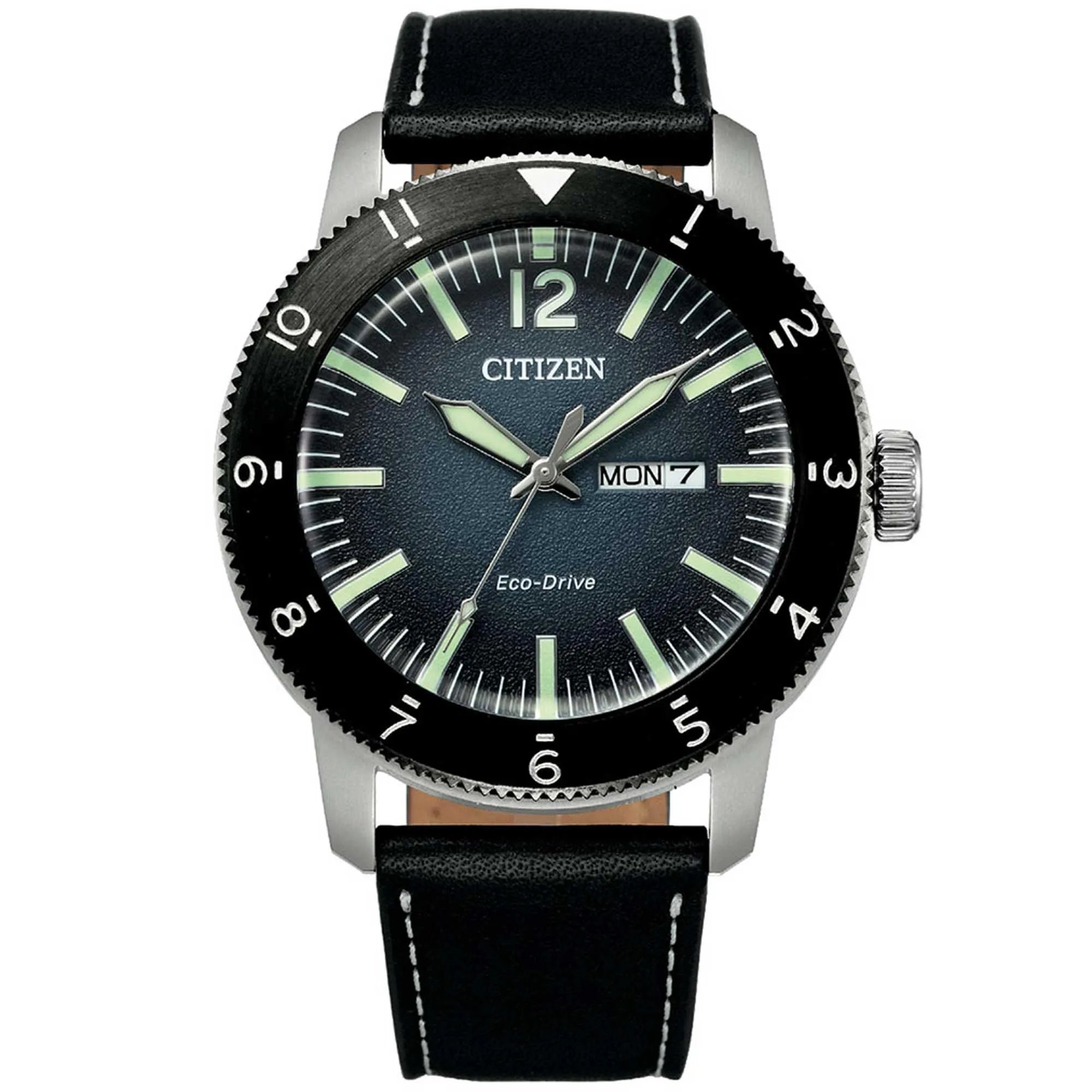 Citizen Men's Watch - Eco-Drive Blue Dial Black Strap Power Reserve | AW0077-19L