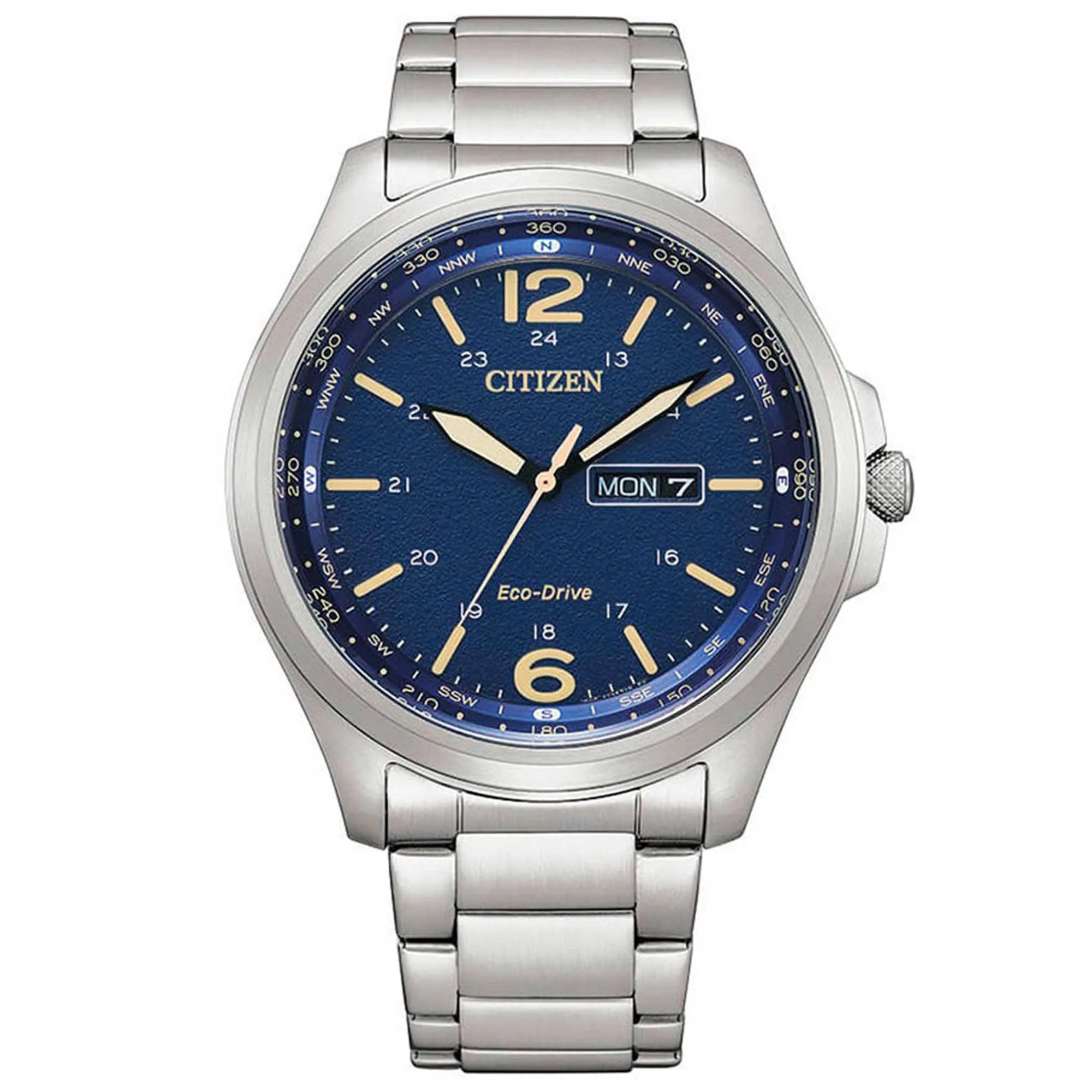 Citizen Men's Watch - Eco-Drive Blue Dial Silver Tone Steel Bracelet | AW0110-82L