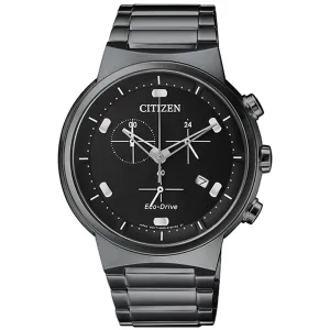 Citizen Men's Watch - Eco-Drive Chronograph Black Dial Bracelet | AT2405-87E