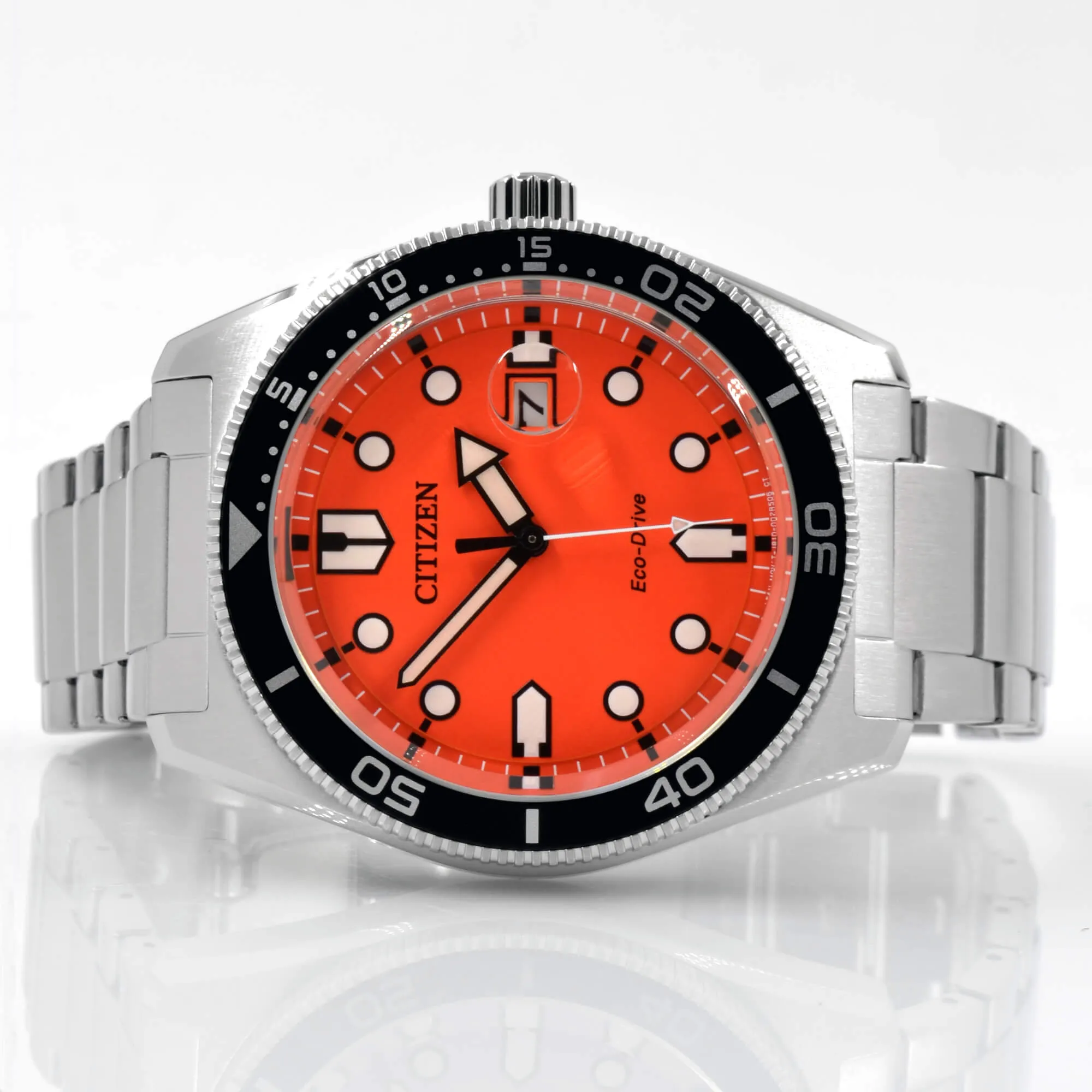 Citizen Men's Watch - Eco-Drive Orange Dial Stainless Steel Bracelet | AW1760-81X