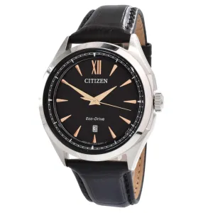 Citizen Men's Watch - Eco-Drive Power Reserve Black Dial Leather Strap | AW1750-18E