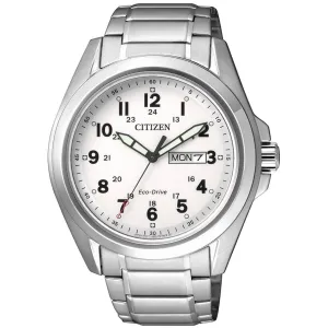 Citizen Men's Watch - Eco-Drive White Dial Stainless Steel Bracelet | AW0050-58A
