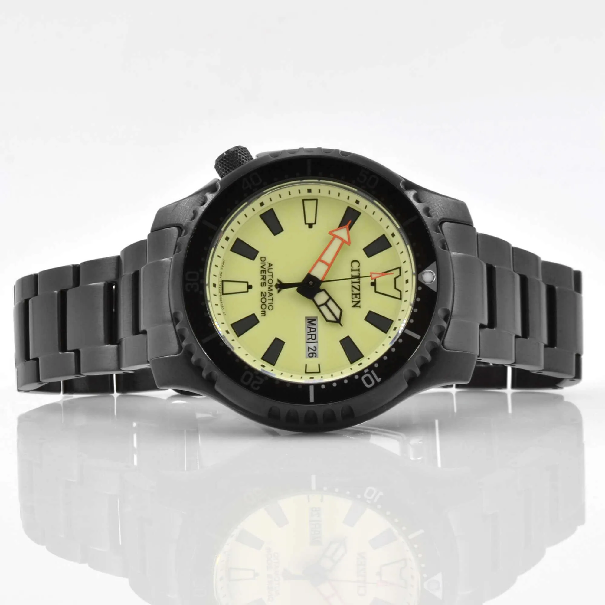 Citizen Men's Watch - Promaster Date Display Yellow Dial Steel Bracelet | NY0155-58X