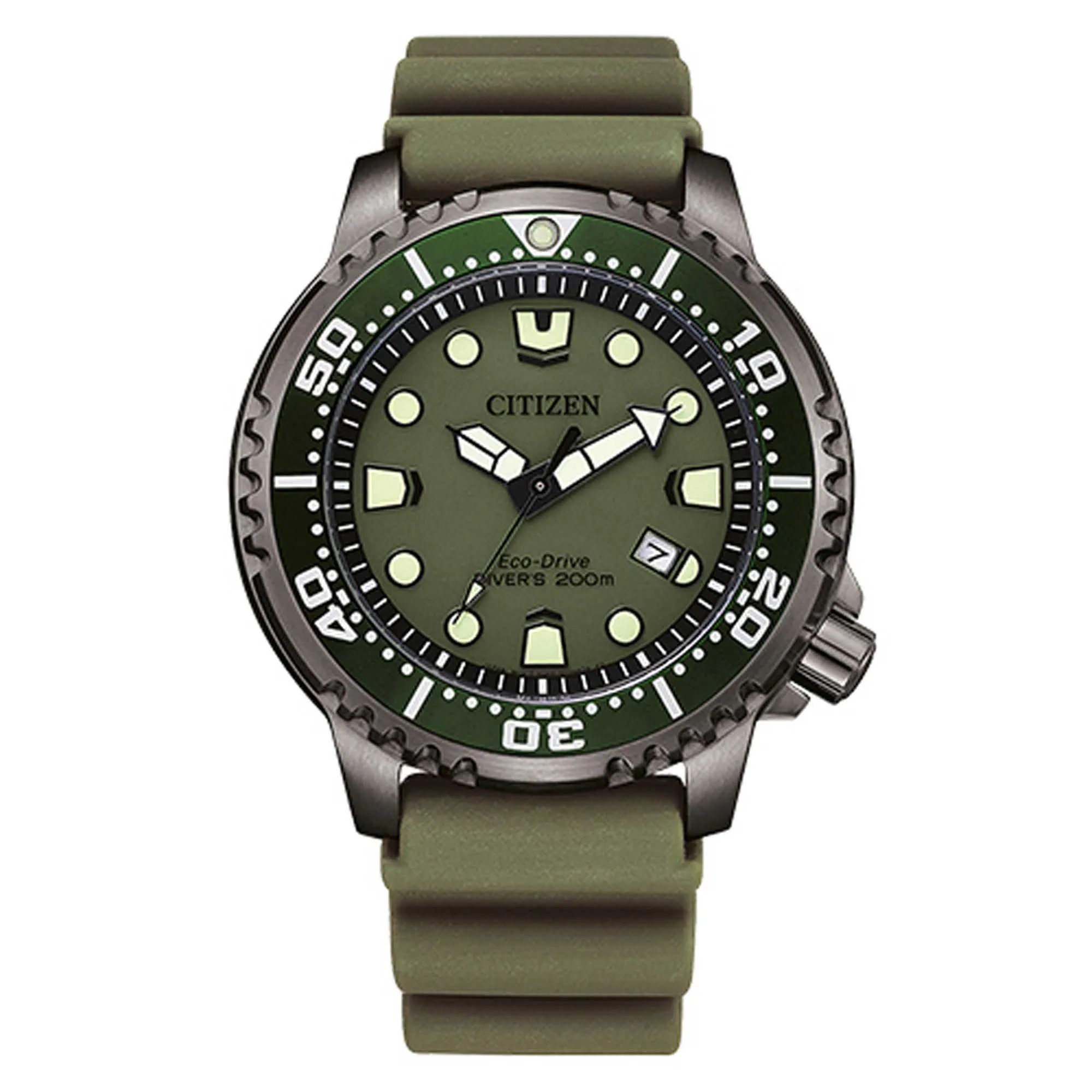 Citizen Men's Watch - Promaster Eco-Drive Olive Green Dial Rubber Strap | BN0157-11X