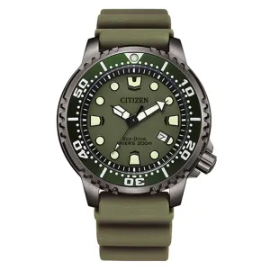 Citizen Men's Watch - Promaster Eco-Drive Olive Green Dial Rubber Strap | BN0157-11X