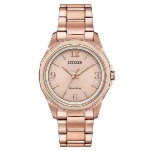 Citizen Women's Bracelet Watch - Drive Rose Gold Stainless Steel | FE7053-51X