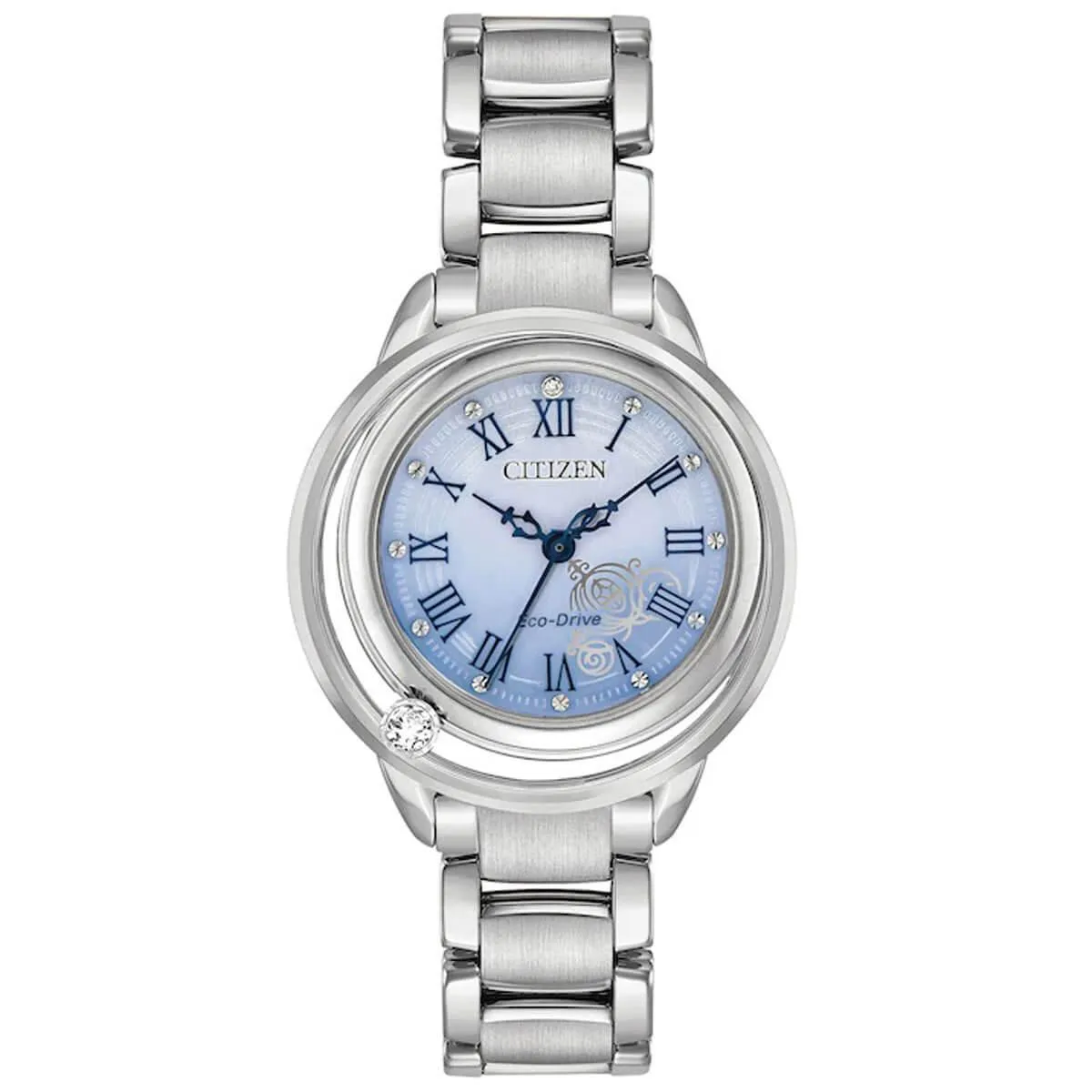 Citizen Women's Diamond Watch - Disney Blue Mother of Pearl Dial Bracelet | EW5510-53N
